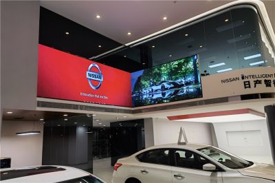 东风日产汽车4S销售店室内P2.0异形LED显示屏项目（安装地点：天津空港区）